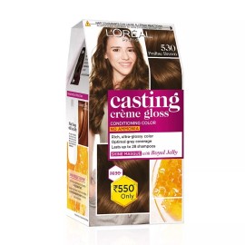 L'Oreal Paris Casting Creme Gloss Hair Color, Praline Brown 530, 87.5g+72ml.