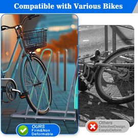 melos 5 Bike Rack, Parking Bike Stand, Outdoor For Mountain Floor Bike Rack, Heavy Duty For Bicycle Garage, Space-Saving Bicycle Holder For Home, Yard, Office, Silver