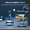 Ethernet Splitter 1 to 4, 1000Mbps High-Speed Internet Splitter, Gigabit
