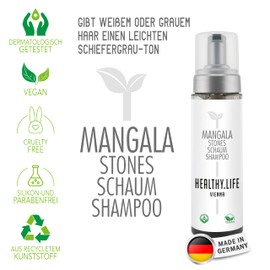 HLV - Farbauffrischendes Schaum Shampoo für graues & weißes Haar, Grauauffrischung & Weißhaar Abdeckung - Vegan, dermatologisch getestet - Farbschaumshampoo für strahlenden Grauton - Haarshampoo 200ml