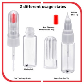 24 Packs Fillable 2-in-1 Paint Touch up Applicator Pens Precision Fine Tip Writer Pen Brush Touch up Paint Pen for Walls Auto Car Scratch Repair Chips, 7 ml
