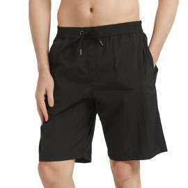 NOMADIKA Mens Swim Trunks Quick Dry Board Shorts Mesh Lining Swimwear Bathing Suits(M,Black)