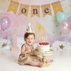 G2PLUS ONE Burlap Banner for First Birthday, One Birthday Banner,