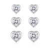 Estrellique 925 Sterling Silver Stud Earrings, Silver Small Zirconia Stud