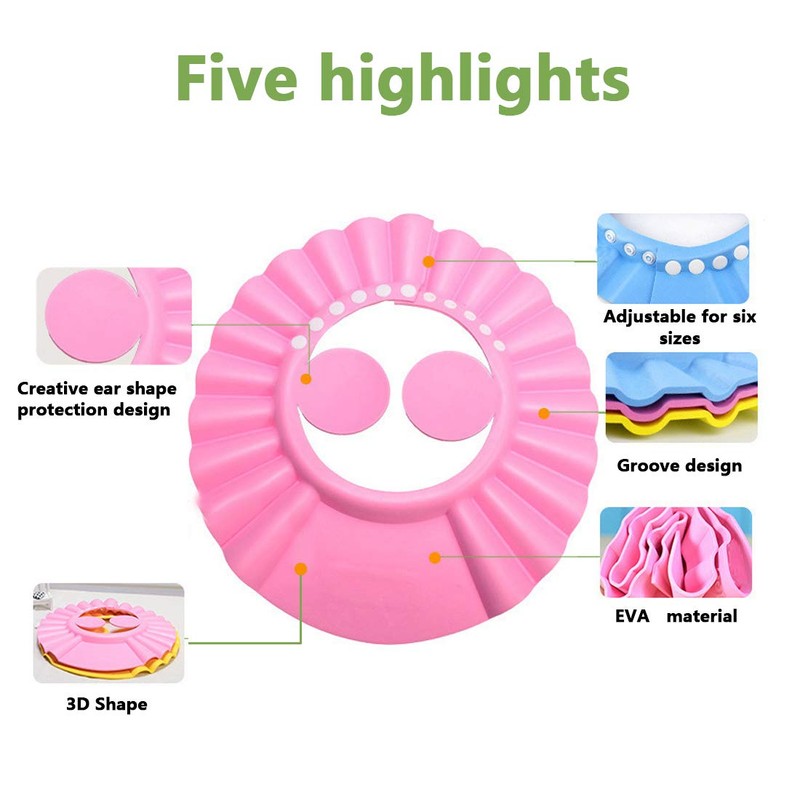 Kangwell Shower Cap Bathing Cap | with Earshield Soft Adjustable