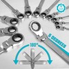 DURATECH 8mm Flex-Head Ratcheting Combination Wrench, Metric, 72-Tooth, CR-V Steel