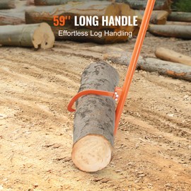 Happybuy Cant Hook Tool, 59 in Heavy Duty Steel Log Roller, Log Lifter Timber Jack for Logs Up to 32" Dia, Forestry Logging Tools, Dual Function Handler for Rolling & Clamping Logs
