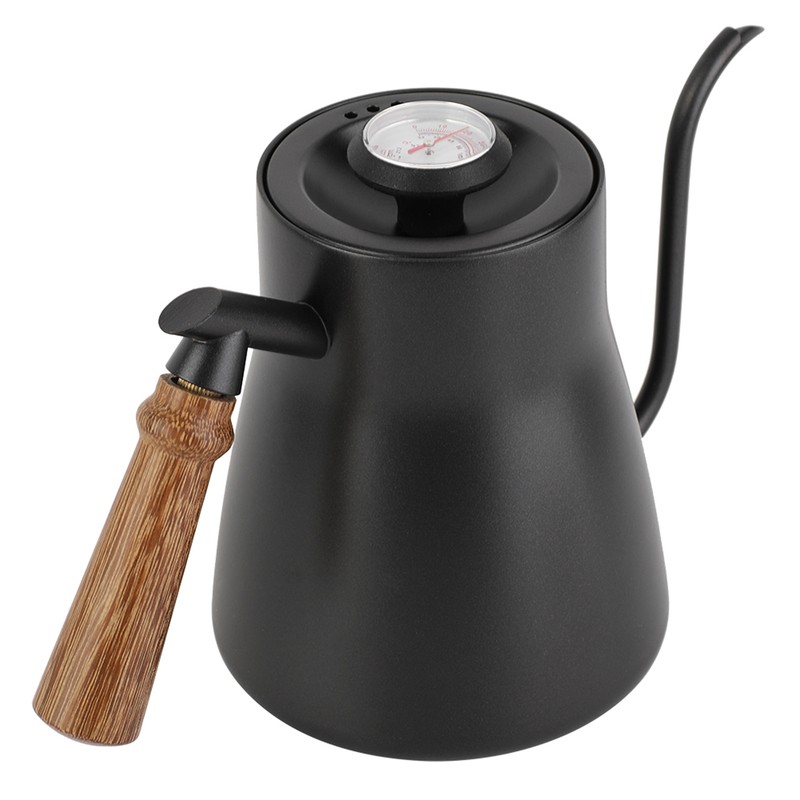 850ml Stainless Steel Drip Over Coffee Kettle Gooseneck with Wooden