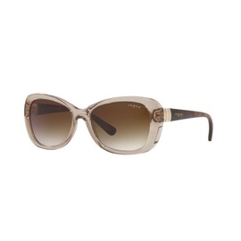 Vogue Eyewear Women's VO2943SB Butterfly Sunglasses, Transparent Light Brown/Brown Gradient, 55 mm