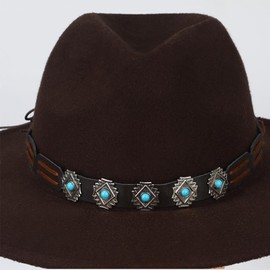 Hat Band Cowboy Hat Band Western Hat Band Handmade Leather Ethnic Western Straw Felt for Panama Hat Belt Replacement