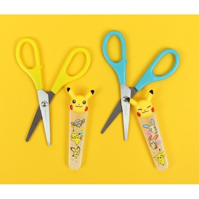 1 Count Pikachu Safety Scissors with Cover (Skyblue)