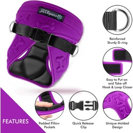 Comfort Fit Dog Harness No Pull No Escape Harness Adjustable Buckles Soft Padded Reflective Choke Step in Dog Vest with Easy Control Handle for Small Medium Large Dogs & Puppies