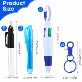 Sherr 25 Sets Mini Highlighter Nurse Pens Including Retractable Shuttle Pens Highlighter Pen Permanent Marker Nursing Keychain Clip Nurse Badge for Nursing Student School Staff(Many Colors)