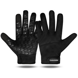 SAWANS Thermal Winter Cycling Running Warm Gloves Men Women Touchscreen Anti Slip Windproof Sports Gloves Driving Hiking Ski Climbing Riding Walking (Black, S)