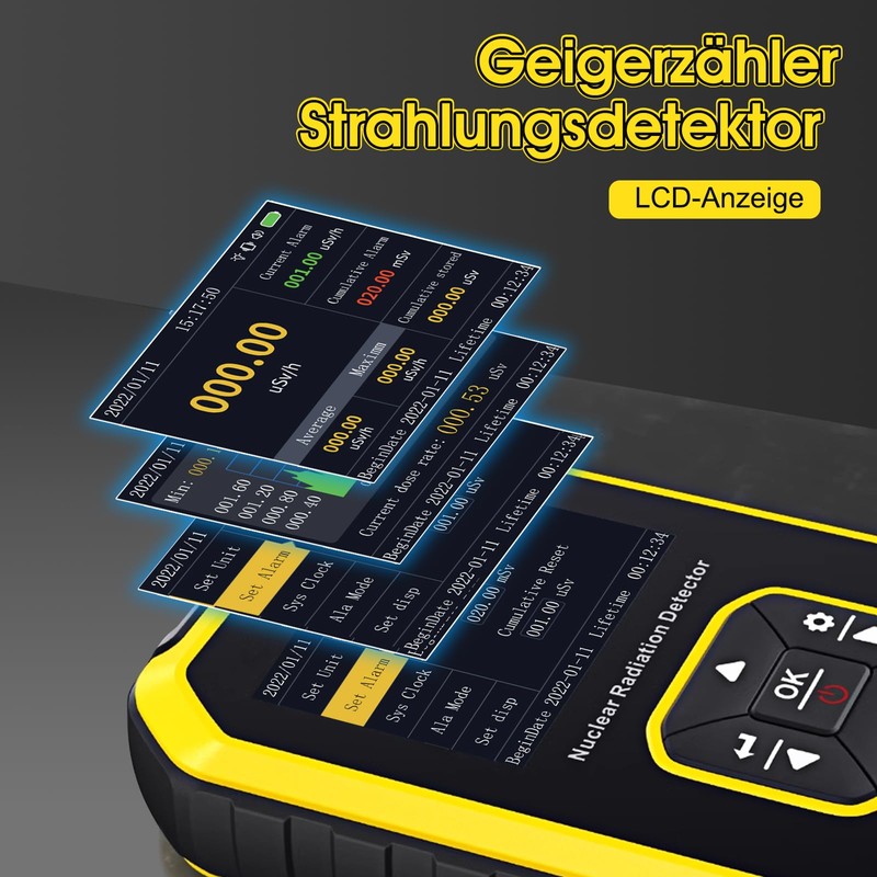 Geiger Counter Radioactivity, Emf Meters, Radioactivity Meter, Detect X-ray, Y
