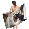 VANZEV Eagle in Flight Beach Towel Bald Eagle Sand-Free Microfiber