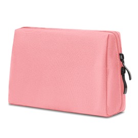 KALIONE Travel Toiletry Bag for Men and Women, Canvas Zippered Small Makeup Bag, Portable Cosmetic Bag for Toiletries and Makeup Accessories, pink