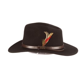 Scala Classico Men's Crushable Felt Outback Hat, Black, XX-Large