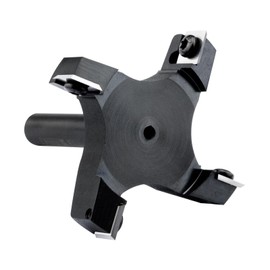 Slab Flattening Router Bit 1/2 Shank, 4-Wing, 3" Cutting Dia, Insert Carbide CNC Spoilboard Surfacing Router Bit, Wood Planer Planing Bit for Flycutter/ Slab Leveler/ Rabbeting by DEEFIINE(Black)
