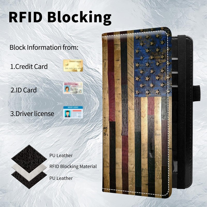 AIRWEE Slim Checkbook Cover for Women, RFID Blocking PU Leather