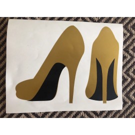 Handmade Gold Shoe Car Decal Yeti Mug Decal Notebook Cellphone Decal Wall Decal Sticker