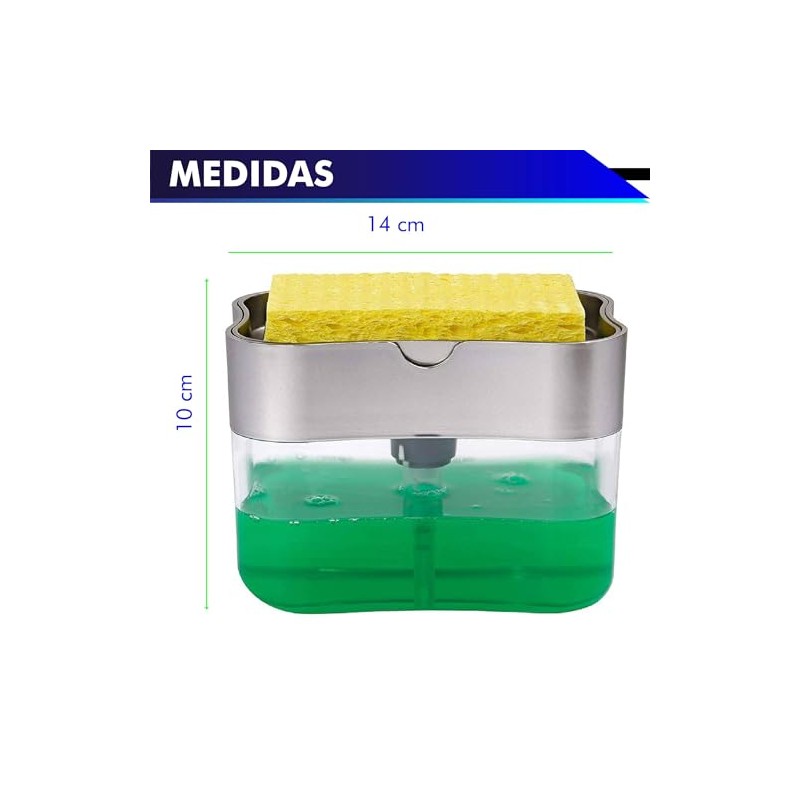 Dispensador de jabón para Cocina con Soporte de Esponja 2