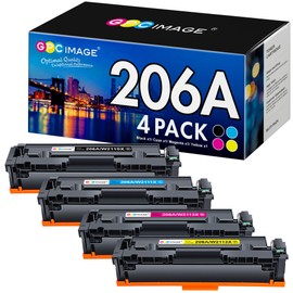 206A Toner Cartridges 4 Pack (with Chip) MFP M283cdw M283fdw Compatible Replacement for HP 206A 206X for HP Color Laserjet Pro MFP M283fdw M283cdw M283fdn M282nw Pro M255dw M283 M255 Toner (4 Pack)