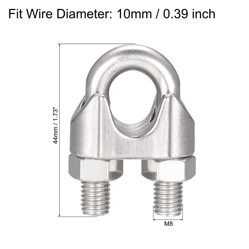 sourcing map Wire Rope Clip Clamp M10 304 Stainless Steel