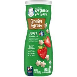 Gerber Baby Snacks, Organic Puffs, Strawberry, Baby Food, 1.48 Ounce (Pack of 6)