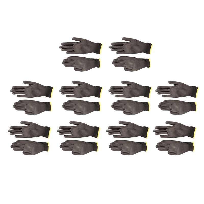 10 Pairs Safety Work Gloves PU Coated Static Proof Nylon