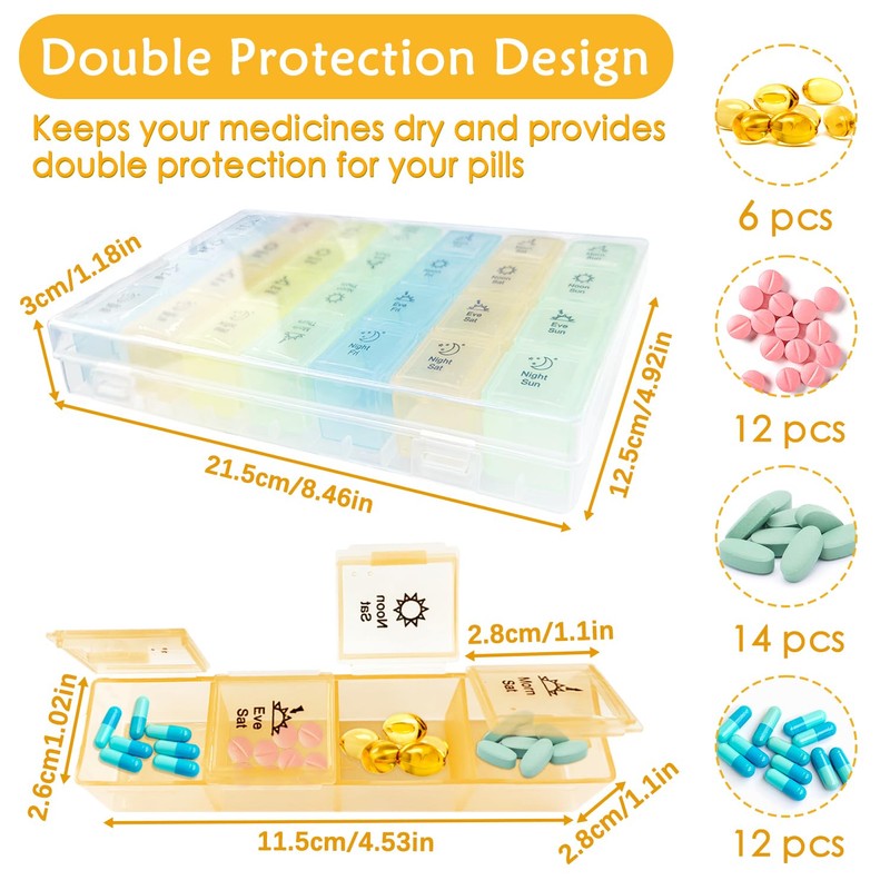 Large Pill Box, Pill Organiser Tablet Organiser Pill Boxes 7