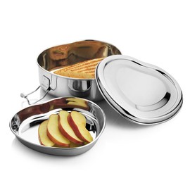 JVL Stainless Steel Single Layer Heart Lunchbox - Small