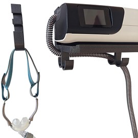 Wall Mount Shelf for AirSense 11 – Includes Mask Hook & Hose Hanger – Space-Saving, Durable Design – Easy Installation (Shining Black, 5 Hooks)