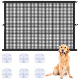 Retractable Stair Gate, Baby Gate Stairs and Dog Gates Indoor, 110x72cm No Drill Safety Barrier with 6 Hooks, Portable Cat Gate for Doorways and Play Areas