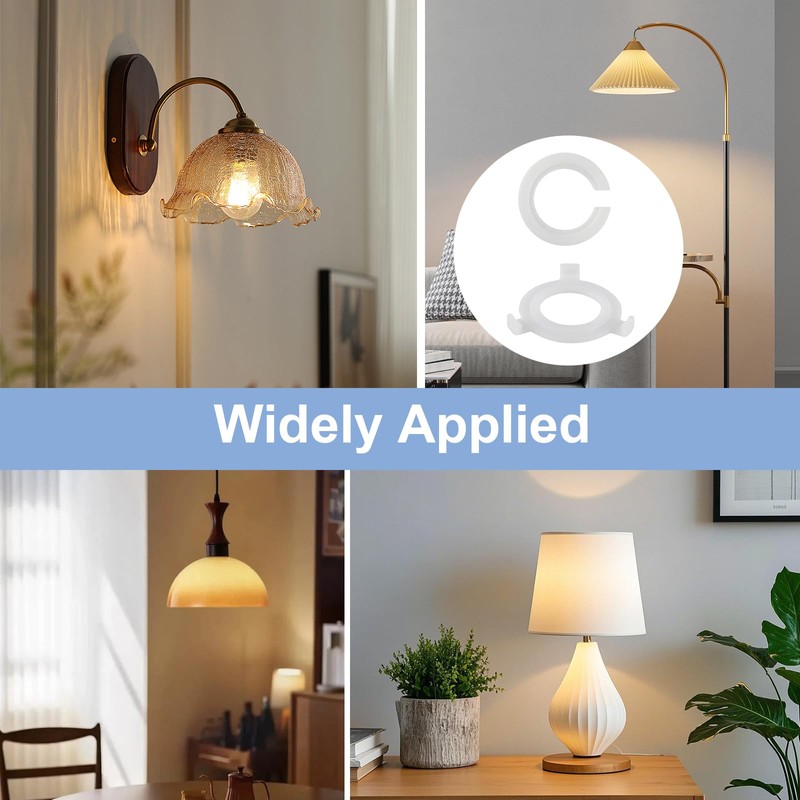 14 Pack Lamp Shade Reducer Ring White, Lamp Shade Adapter