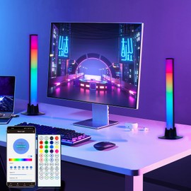 ANTREATU LED Light Bars 2 Pack Smart RGB Light Bar with App and Remote Control RGBIC 16 Million Colours Entertainment Lighting with Music Sync & Scene Modes Ambiance Gaming Lamp for PC, TV