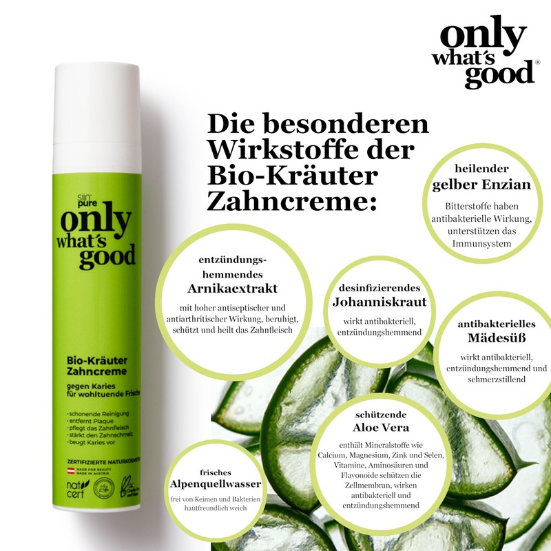 Only What's Good Organic Herbal Toothpaste Effectively Removes Plaque &