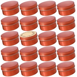 24pcs 4oz/120ml Screw Top Aluminum Tin Jar with Screw Lid and Blank Labels (Orange)