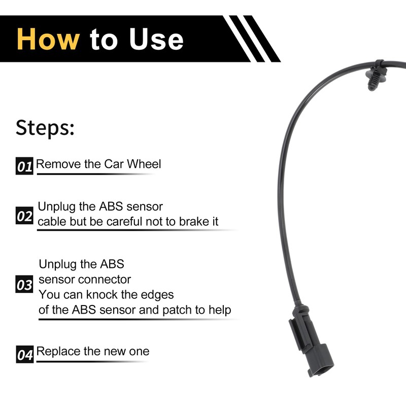 Partuto ABS Wheel Speed Sensor ABS Sensor Anti-lock Braking System