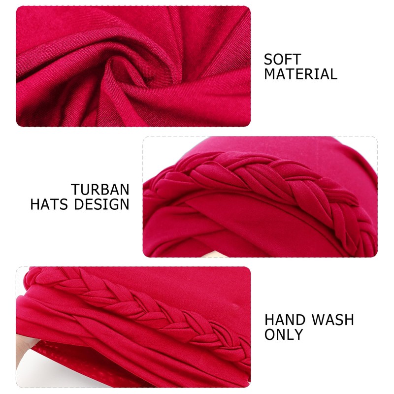 DRESHOW 1 Piece African Women's Turban Braid Headwear Headscarf Chemo