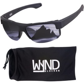 WYND Blocker Nova Motorcycle Riding Glasses Extreme Sports Wrap Dry Eye Sunglasses (Model 337 - Black Matte, Silver Mirror)