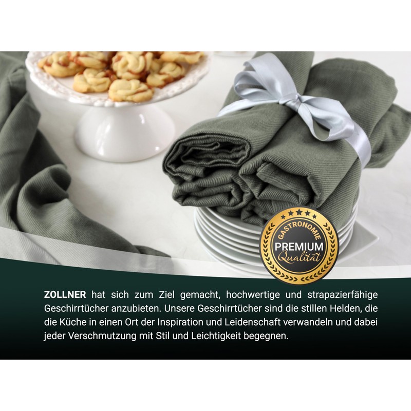 ZOLLNER Set of 5 Cotton Tea Towels in 50 x