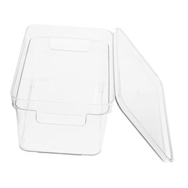CAXUSD Transparent Desktop Storage Box Multi-function Sundries Organizer Stackable Container for Bedroom Office for Makeup Desk Essentials Design