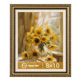 HappyHapi 8x10 Picture Frame Gold, Vintage Picture Frames for Wall or Tabletop Display, Antique Photo Frame for Wall DécorRetro Home Decor, 1 Pack