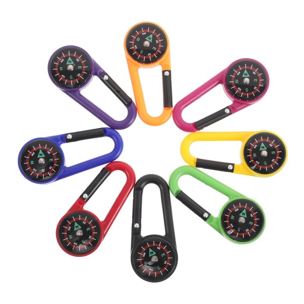SUPVOX Carabiner Hook Mini Compass Multi-use Pocket Compass for Outdoor