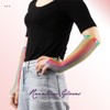 GEMILY Fingerless Glove Rainbow Fishnet Long Fashion Gloves Elastic Rave