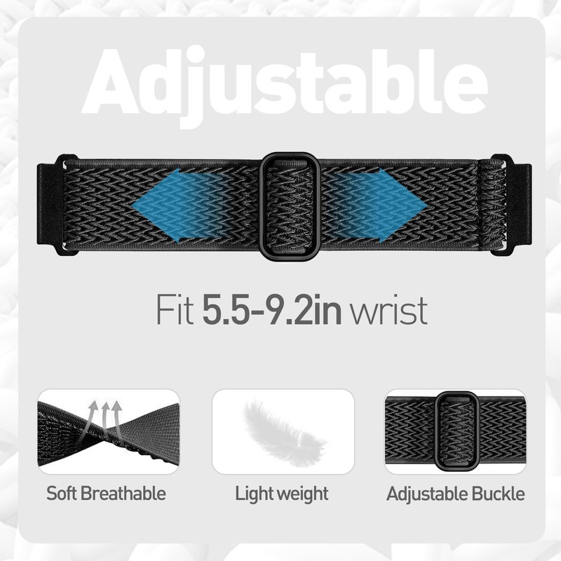 3 Pack Stretchy Nylon Watch Bands Compatible IDW13,IDW16,IDW19 Smartwatch Bands,