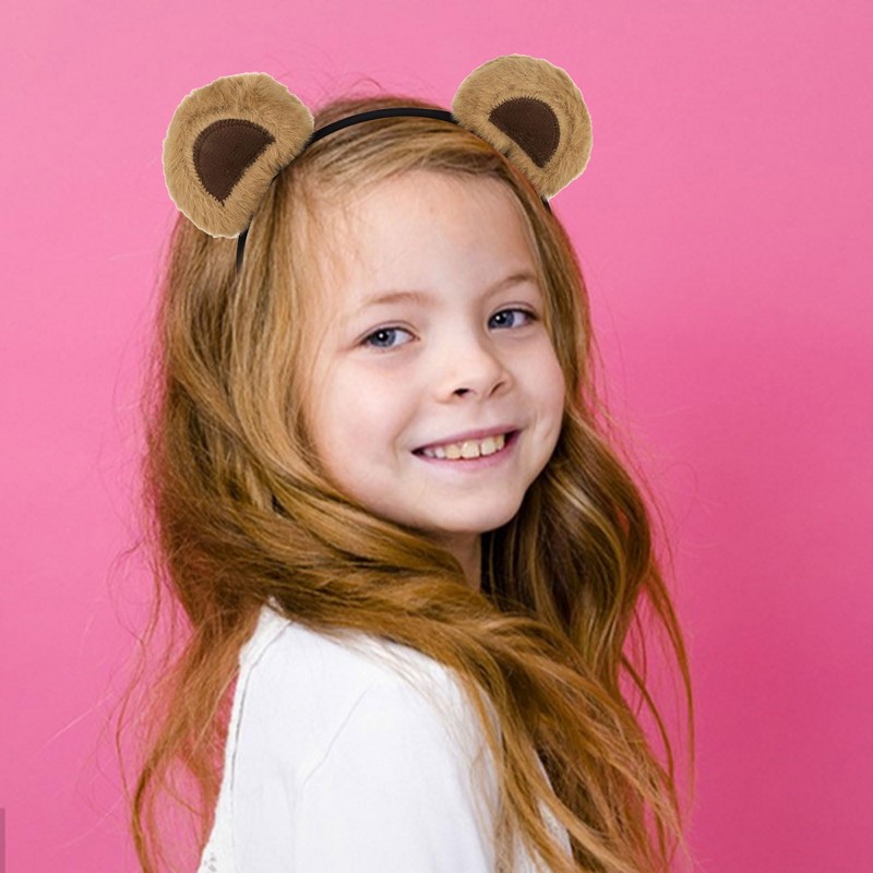 CURASA Brown Bear Ears Headband Animal Chipmunk Ears Teddy Bear