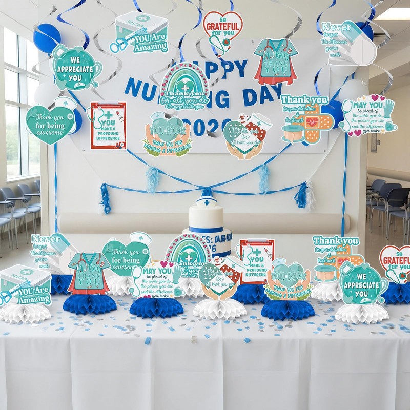 24 Pcs CNA Nurse Appreciation Decorations Thank You Honeycomb