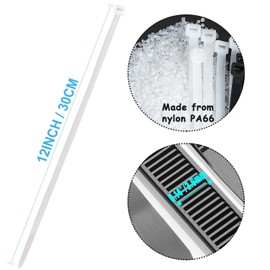 Cable Ties, 300mm x 3.6mm, Pack of 100, 12" Nylon Zip Ties, Multi-Purpose Plastic Tie Wraps, Secure Self-Locking Mechanism, for Home, Garden, Office and DIY (White)